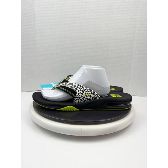 Reef Fanning Swell Checkers Mens Size 9 Sandals Slip On Flip Flop Bottle Opener - Picture 1 of 10